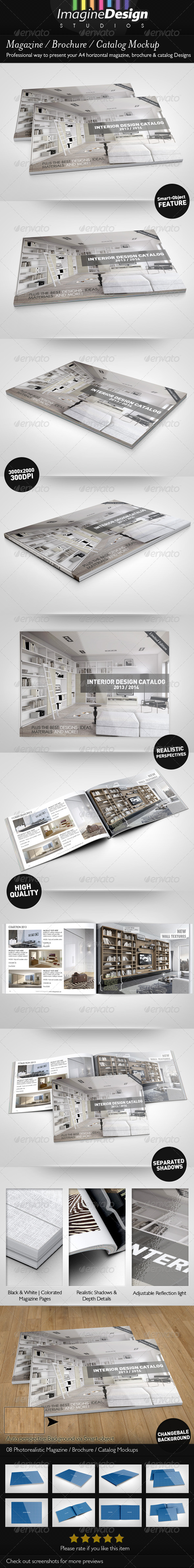 Magazine / Brochure / Catalog Mock-Up - Print Product Mock-Ups