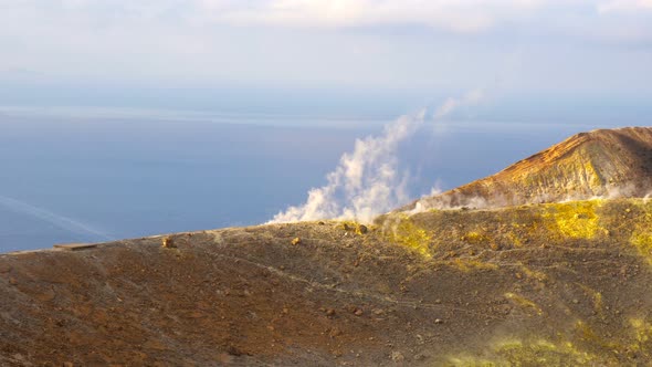 Typical Volcano Fumarole, Vulcano Island, Italy
