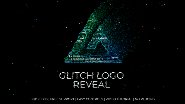 Glitch Logo Reveal v2 Logo Stings template preview