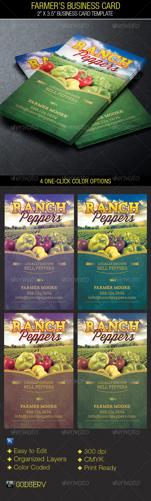 Farmers Business Card Template - Industry Specific Business Cards