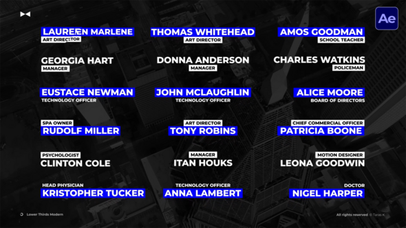 Lower Thirds Modern  AE Elements template preview