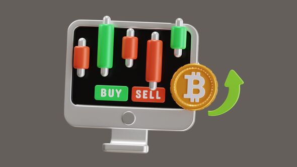 3D Animation of Bitcoin Trading Involves Price Movements alt
