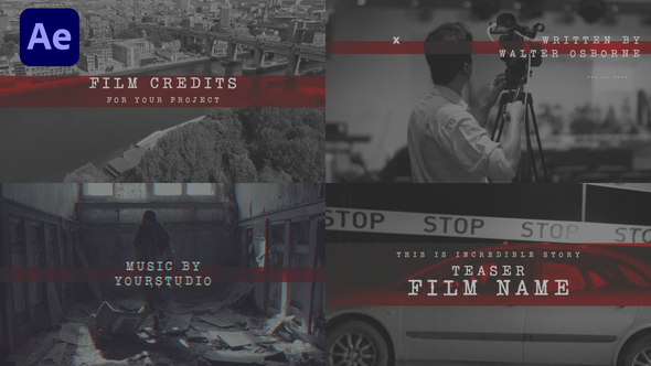 Film Credits for After Effects Openers template preview