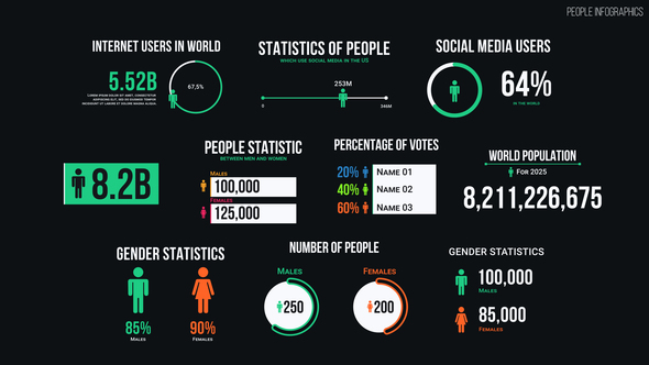 People Infographics Infographics template preview