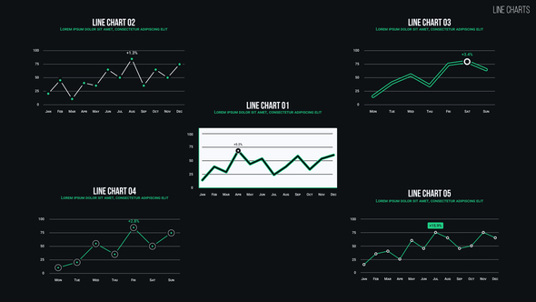 Line Charts Infographics template preview