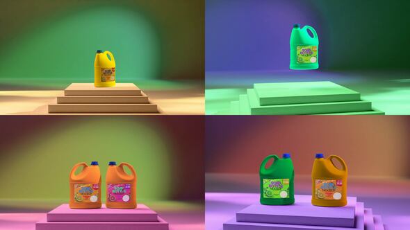 Dishwashing liquid bottle mockup Product Promo template preview