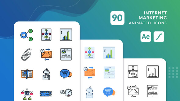 Internet Marketing Animated Icons | After Effects Elements template preview