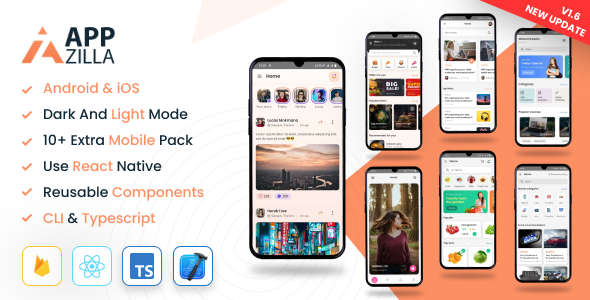 AppZilla - Mobile React Native UI KIT Elements Android + iOS