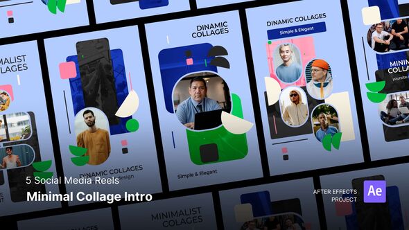 Social Media Reels - Minimal Collage Intro After Effects Project Files Openers template preview