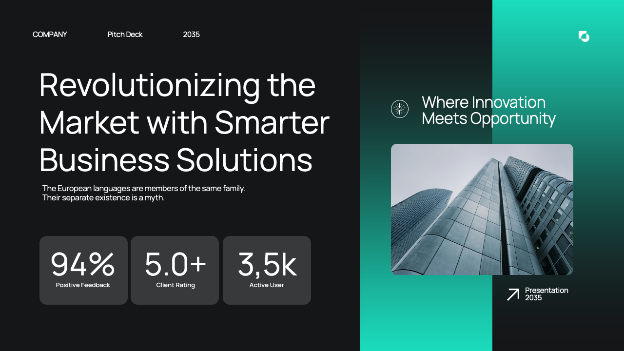 Black Blue Purple Gradient Modern Pitch Deck Presentation, Presentation ...