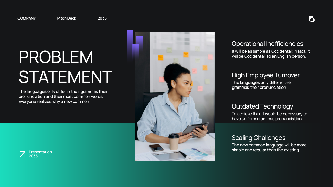 Black Blue Purple Gradient Modern Pitch Deck Presentation, Presentation ...