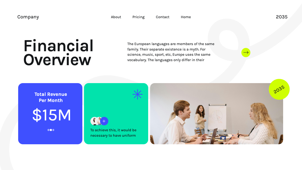 White Blue Green Modern Pitch Deck Presentation, Presentation Templates