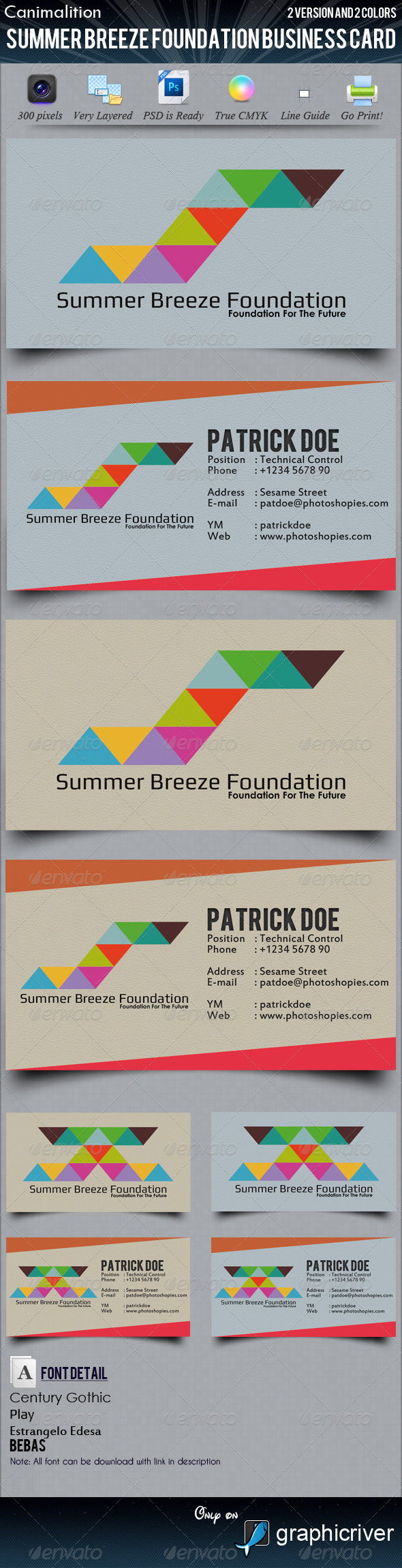 Summer Breeze Foundation Business Cards - Corporate Business Cards