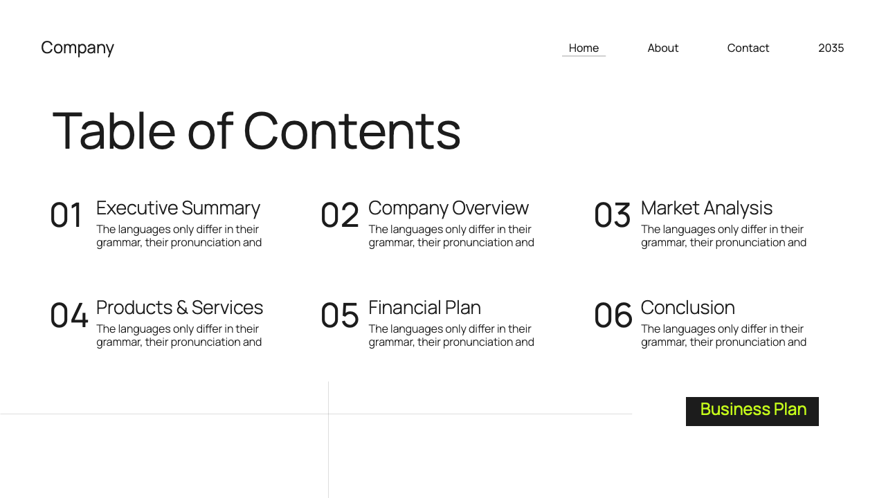Green White Black Modern Minimalist Business Plan Presentation ...