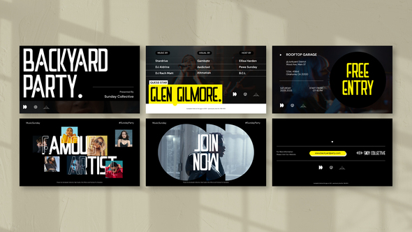 Simple Modern Music Party Openers template preview