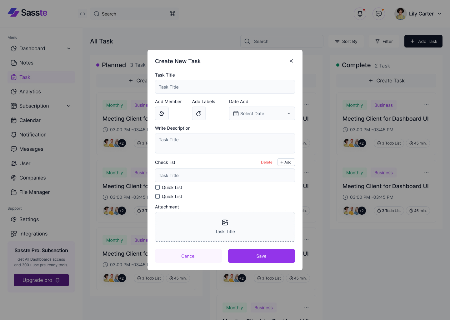 Saaste - Saas Admin Dashboard Figma UI Template Kit by QuomodoTheme