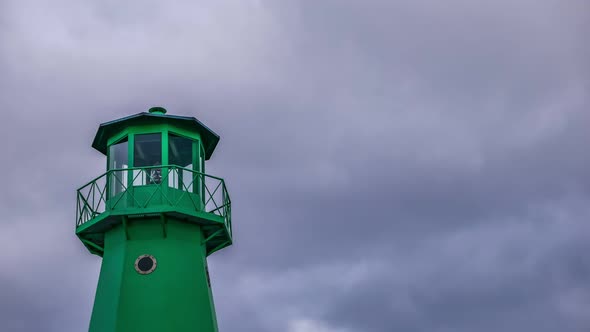 Timelapse, Ligthouse On a Cloudy Sky Background