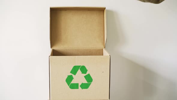 Waste Throwing in Recycle Box