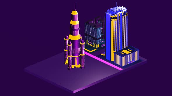 Rocket ready to fly away from earth