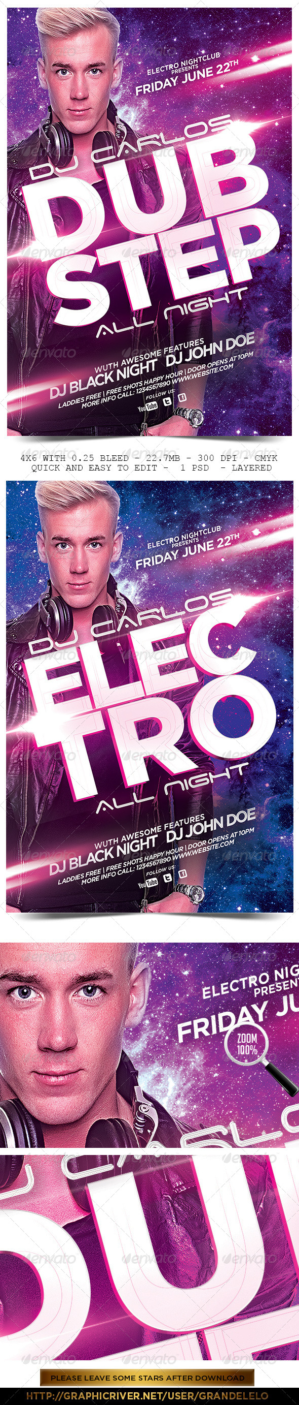 Dub Step Electro Dj Flyer - Clubs & Parties Events