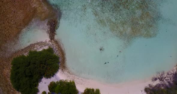 Natural birds eye clean view of a paradise sunny white sand beach and aqua turquoise water backgroun alt