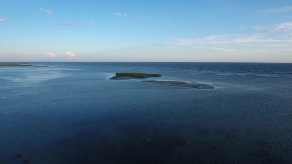 Island in the Sea in the Evening