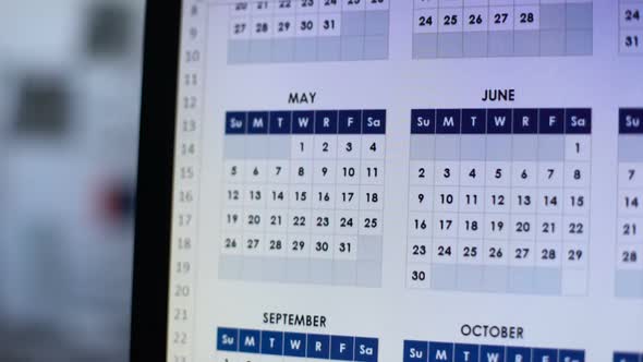 Hand Pointing on Date at Pc Screen, Person Booking Ticket or Hotel for Vacations alt