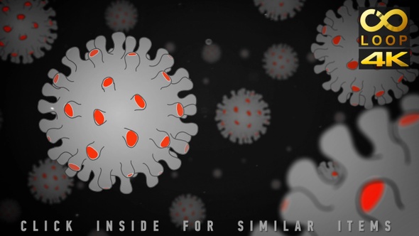 Cartoon Coronavirus Dark Background 4K alt