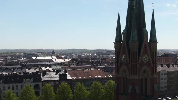Swedish Norrköping urban city cityscape aerial view, Östergötland Sweden alt