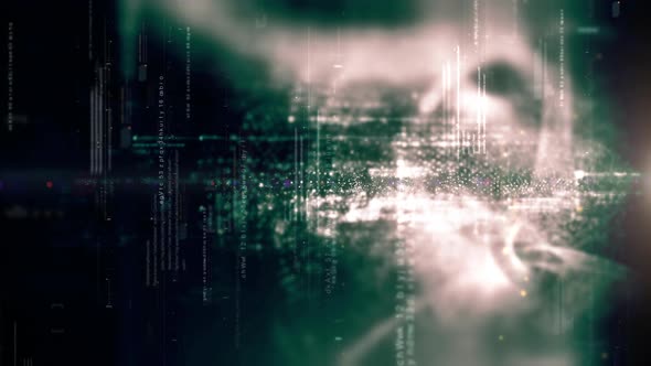 Futuristic Floating Digital data - Numbers Telemetry 7 alt