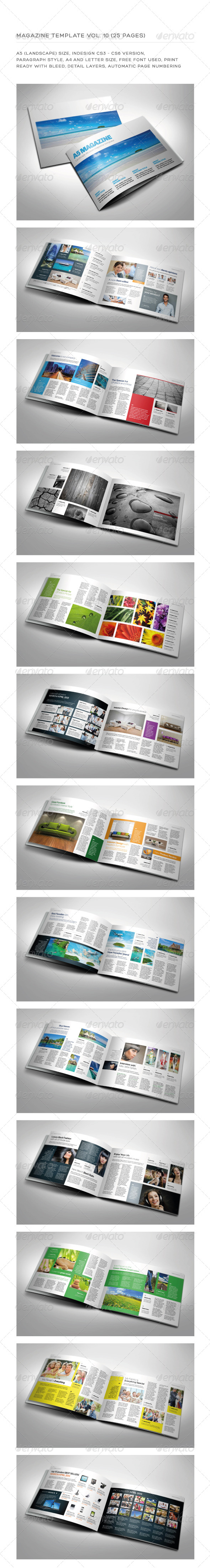 A5 Landscape 25 Pages mgz (Vol. 10) - Magazines Print Templates