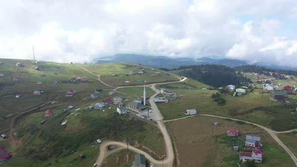 Trabzon City Village On Top Of Mountains Aerial View 6