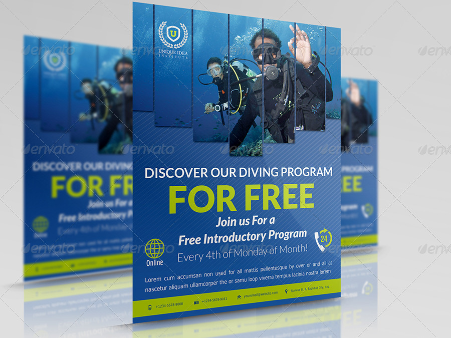 diving flyer by owpictures graphicriver diving flyers