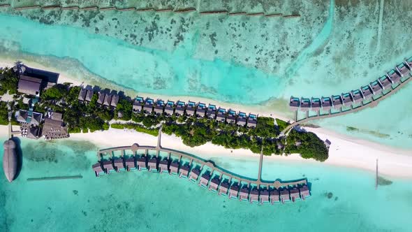 Aerial drone abstract of island beach trip by blue water and sand background alt