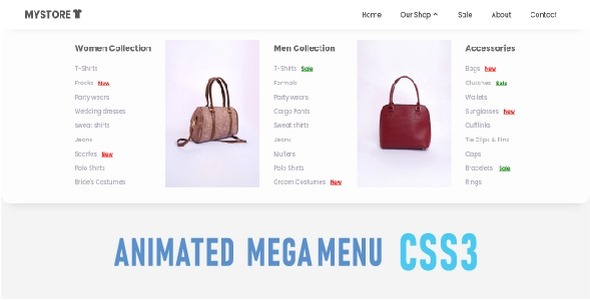 Animated Mega Menu CSS3