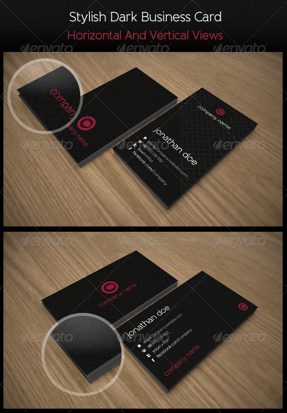 Stylish Dark Business Card - Corporate Business Cards