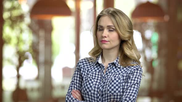 Portrait of a Young Thoughtful Calm Woman alt