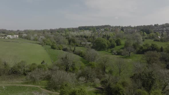 Cotswold Town Edge, Chipping Norton, Aerial View, Spring Season