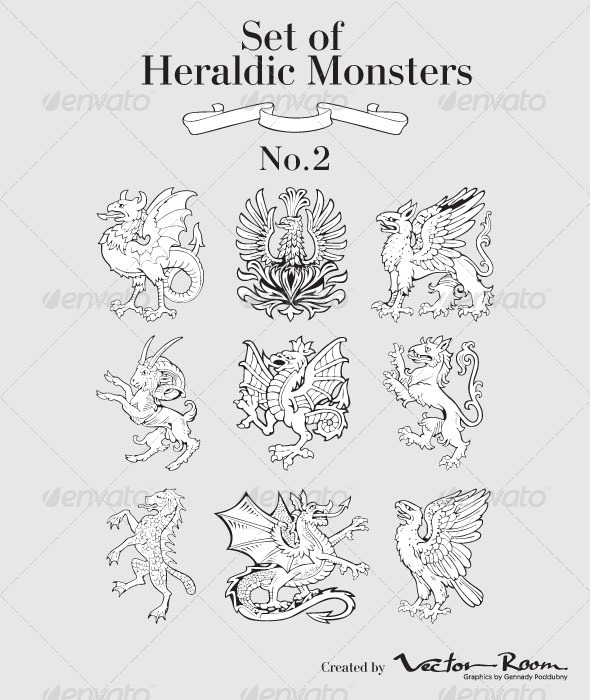 Set of Heraldic Monsters - Monsters Characters