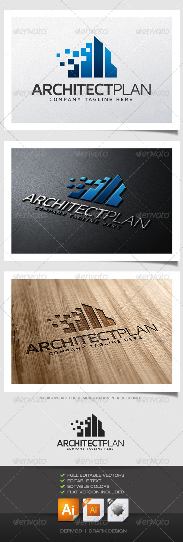 Architect Plan Logo - Buildings Logo Templates