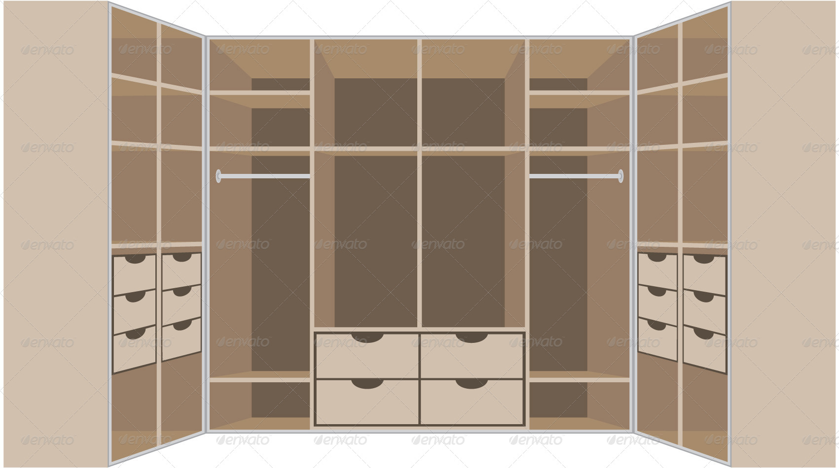 Wardrobe Room Set by GurZZZa | GraphicRiver