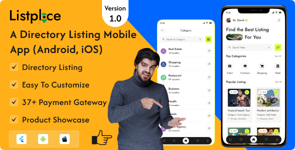 Listplace - Business Directory Listing Flutter App (Android, iOS)