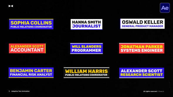 Adaptive Lower Thirds  AE Elements template preview