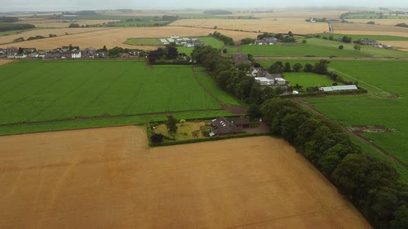 A Drone View of a Lost Settlement Between Fields and Meadows in Scotland alt