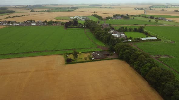 A Drone View of a Lost Settlement Between Fields and Meadows in Scotland