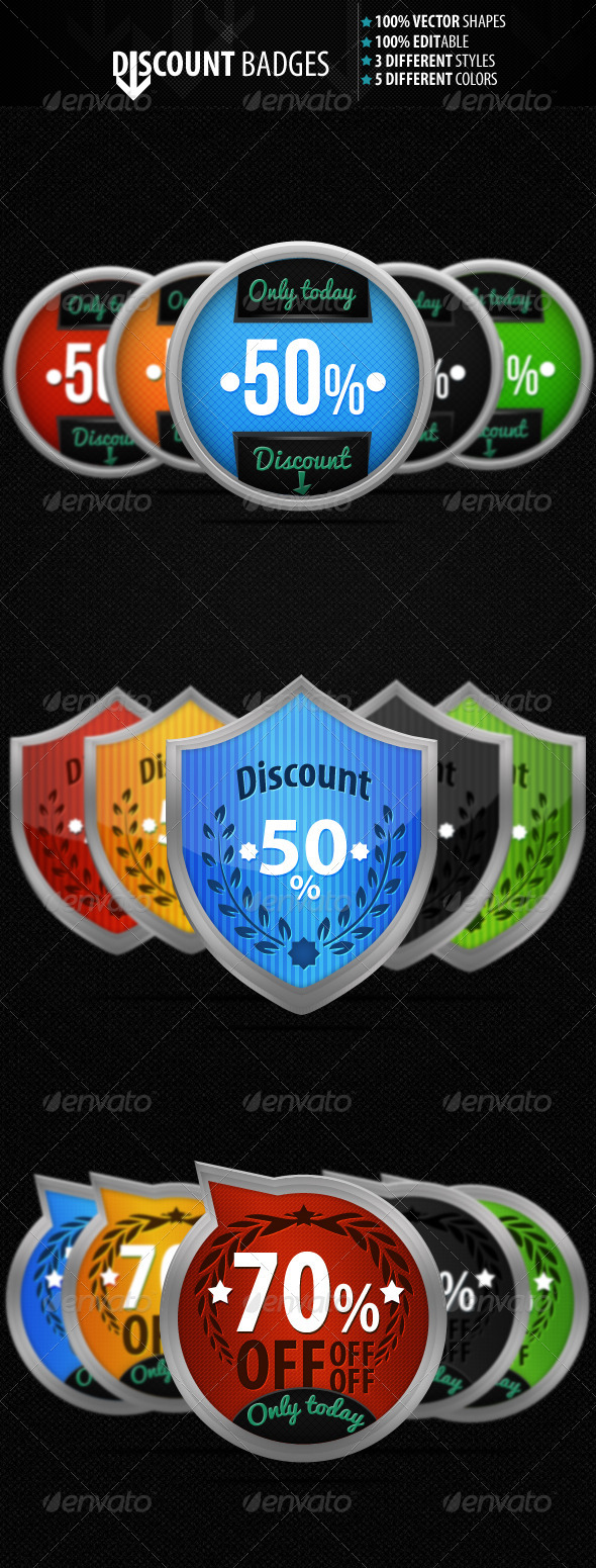 Discount Badges - Badges & Stickers Web Elements