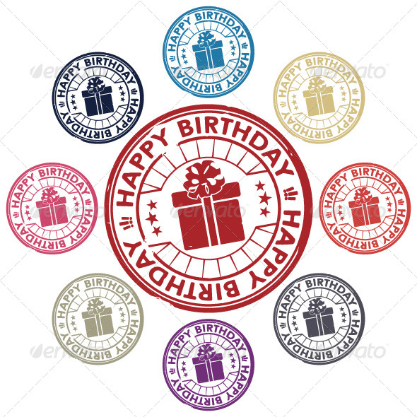 Birthday Stamp by Pushkarevskyy GraphicRiver