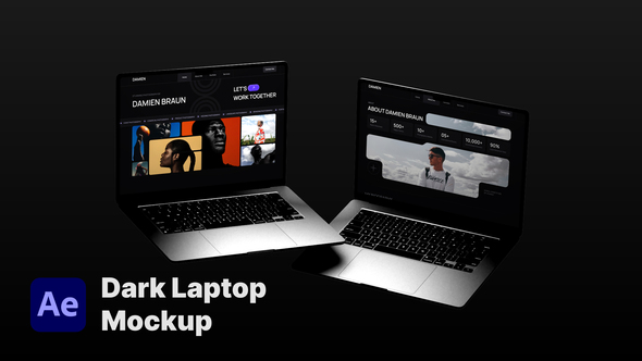 Dark Laptop Air Mockup Product Promo template preview