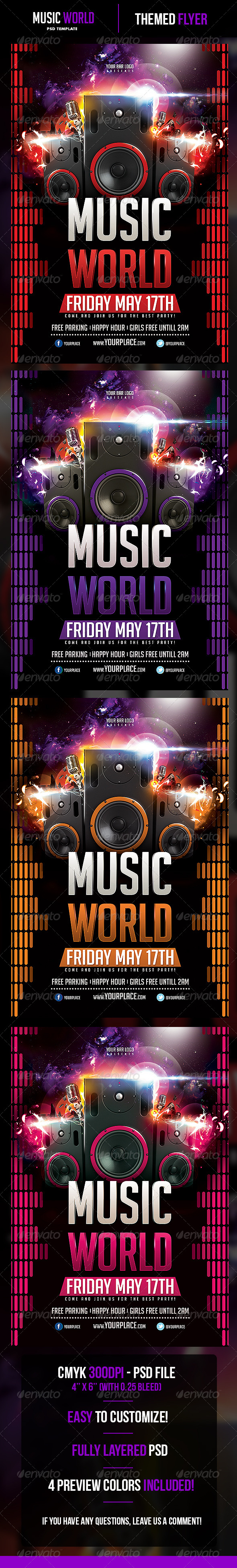 Music World Flyer Template - Clubs & Parties Events