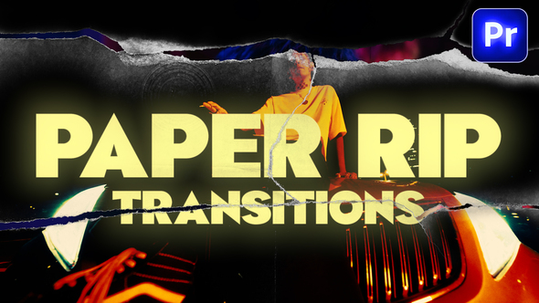 Paper Rip Transitions Pack Premiere Pro template preview